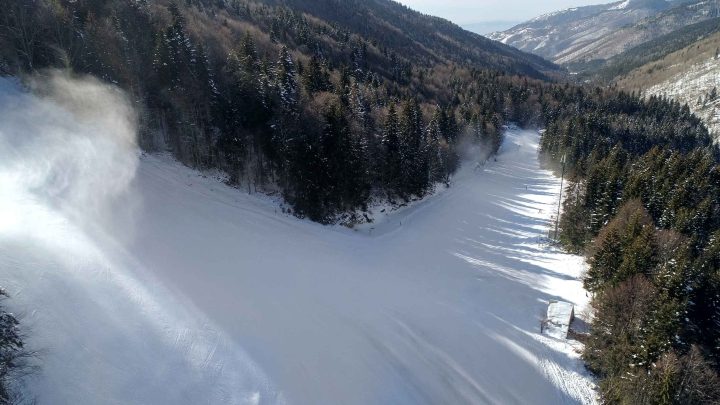 Drone photo of ski slope