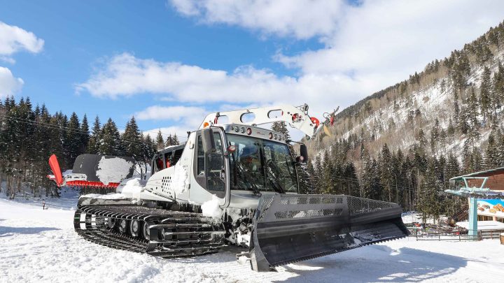 Snow machine at ski slope