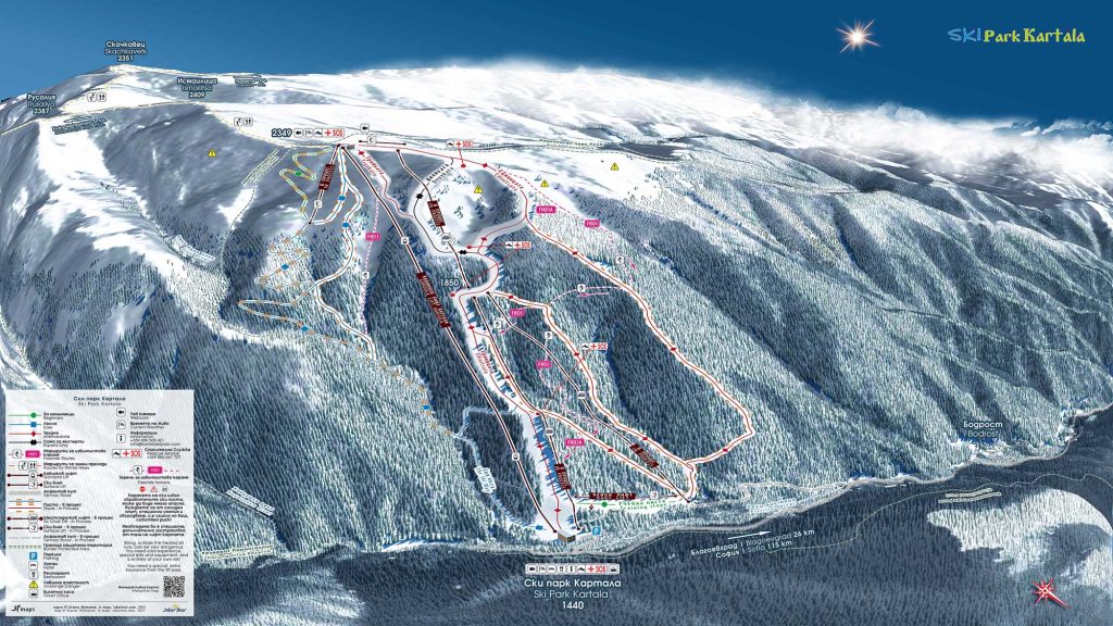 Winter map of Kartala ski resort
